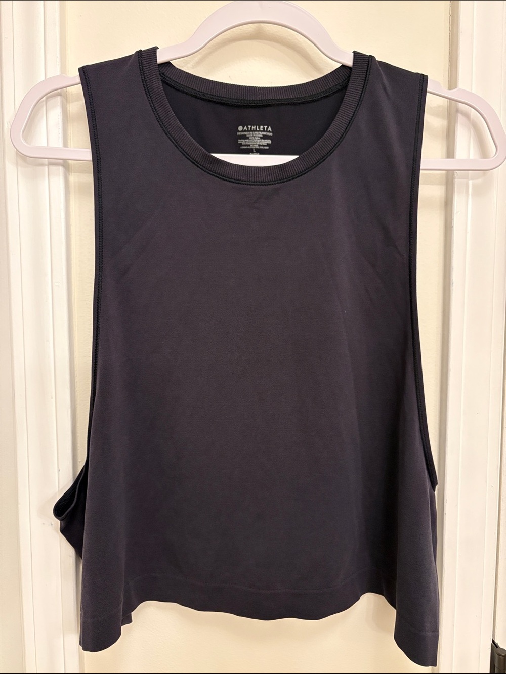 Athleta Black Crewneck Muscle Tank